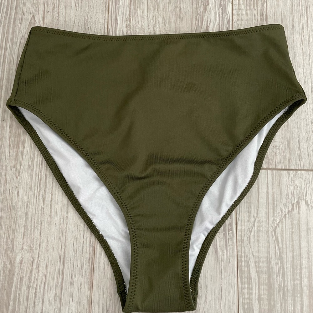 PINK Green High Waist Mini Bikini Bottom Size Medium